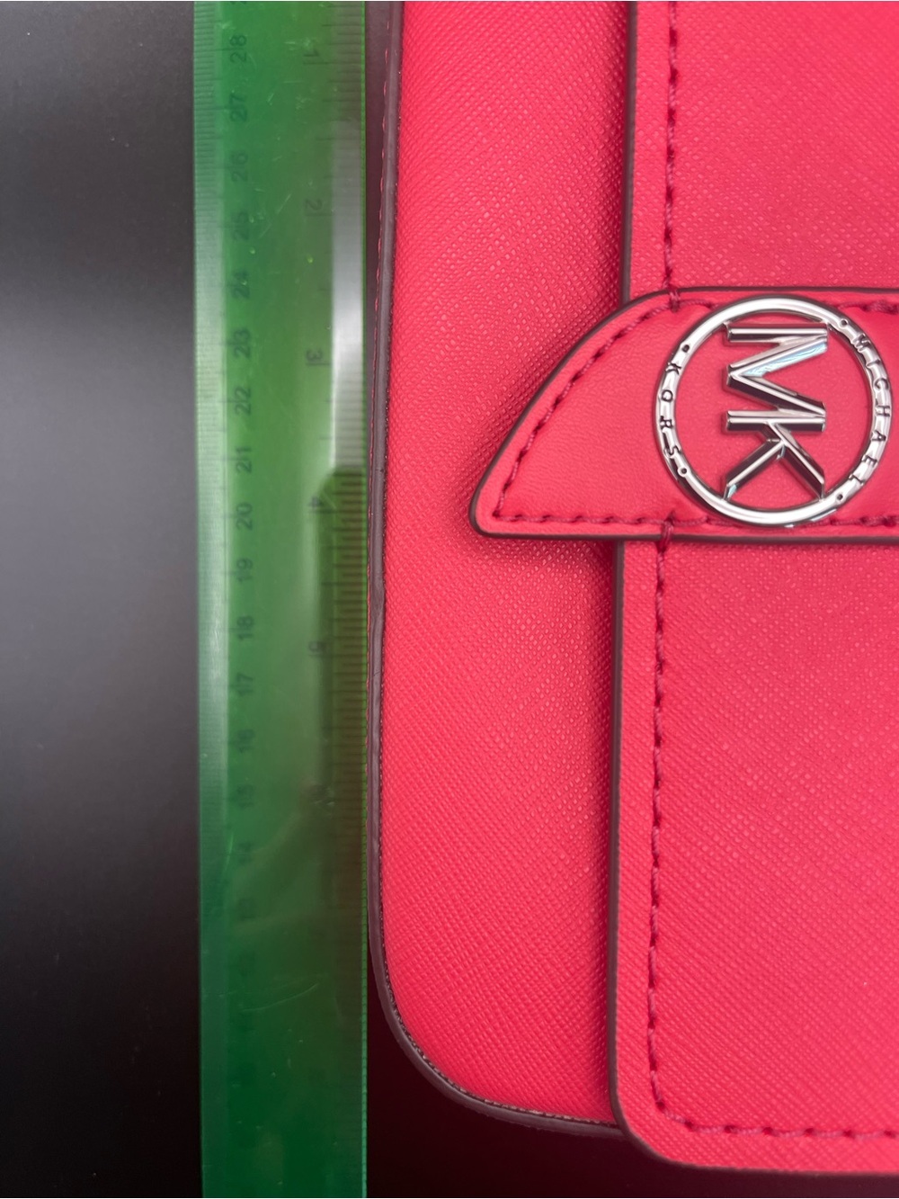 Michael Kors Red Saffiano Crossbody with MK Emblem - Picture 8 of 9